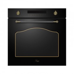 Luxor HB 978 Logic 60 BL Classico UNIQUE Ultra AN 3 скла дверей + камінь для піци у подарунок , ретро антрацит, чорний