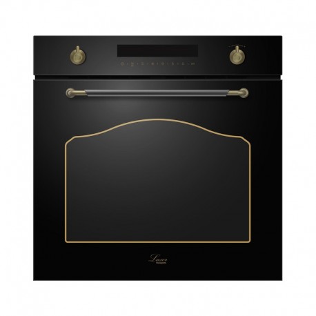 Luxor HB 978 Logic 60 BL Classico UNIQUE Ultra AN 3 скла дверей + камінь для піци у подарунок , ретро антрацит, чорний