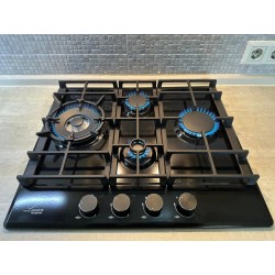 Варильна поверхня газова Luxor 650 Emaille Turbo Wok Italy KUP + кругла підставка Wok у подарунок, чорна