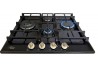 Варильна поверхня газова Luxor Gold Vintage 60 Emaille Turbo Wok Italy BK + кругла підставка Wok у подарунок,чорна