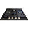 Варильна поверхня газова Luxor Gold Vintage 60 Emaille Turbo Wok Italy BK + кругла підставка Wok у подарунок,чорна