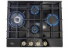 Варильна поверхня газова Luxor Gold Vintage 60 Emaille Turbo Wok Italy BK + кругла підставка Wok у подарунок,чорна