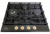 Варильна поверхня газова Luxor Gold Vintage 60 Emaille Turbo Wok Italy BK + кругла підставка Wok у подарунок,чорна