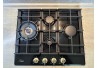 Варильна поверхня газова Luxor Gold Vintage 60 Emaille Turbo Wok Italy BK + кругла підставка Wok у подарунок,чорна